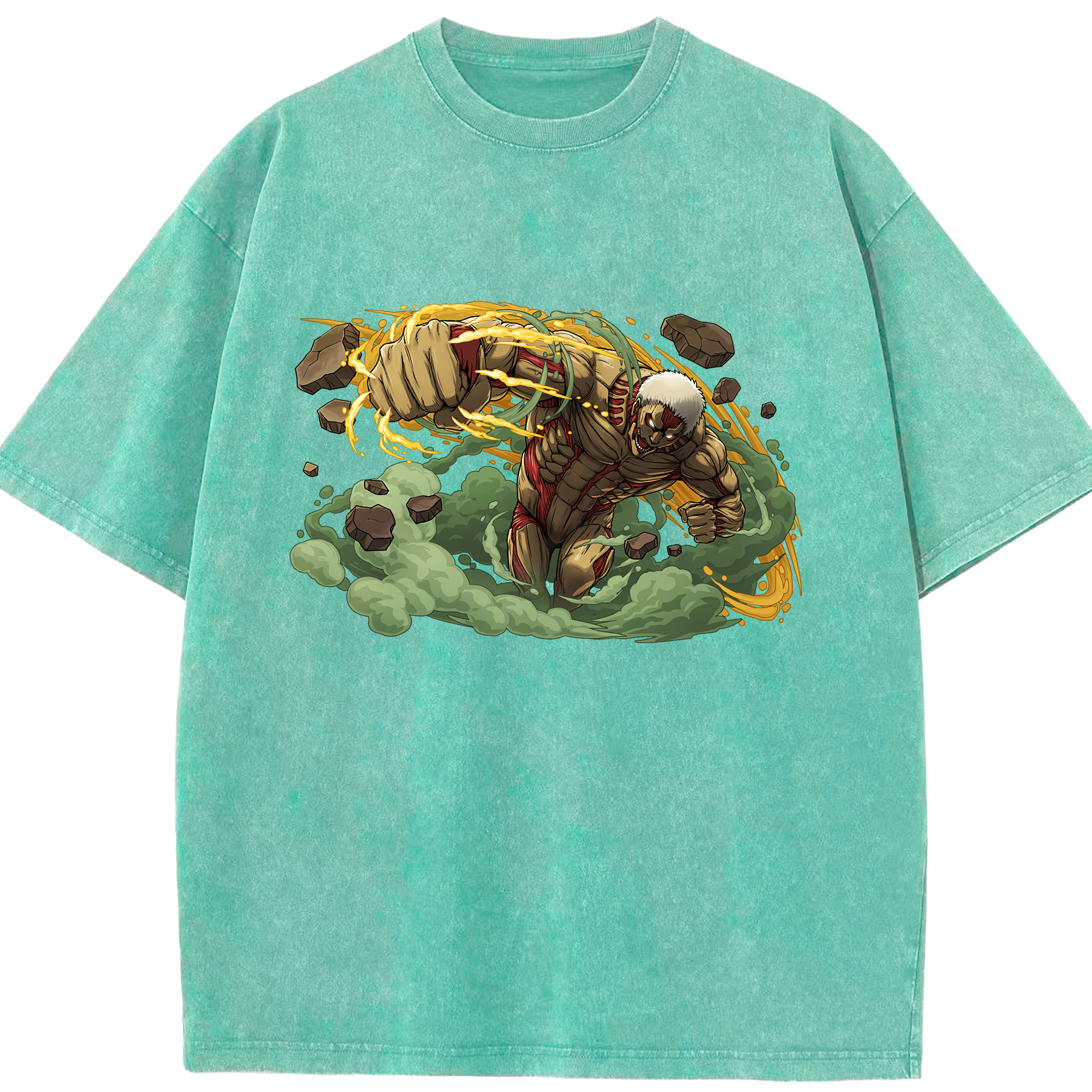 （画像用） 進撃の巨人 Attack on Titan 綿100% ヴィンテージ風 半袖Tシャツ（フロントプリント）